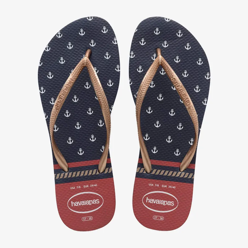 HAVAIANAS SLIM NAUTICAL NAVY RED 