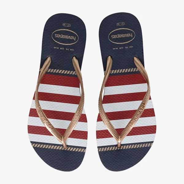 HAVAIANAS SLIM NAUTICAL NAVY BLUE 