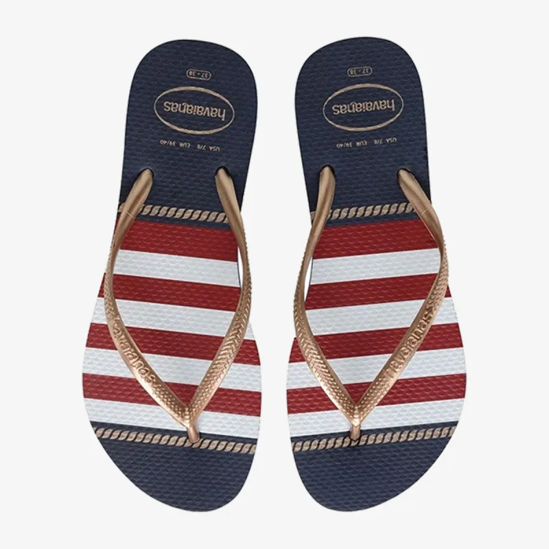 HAVAIANAS SLIM NAUTICAL NAVY BLUE 