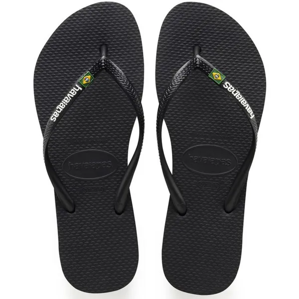 HAVAIANAS SLIM BRASIL LOGO BLACK 