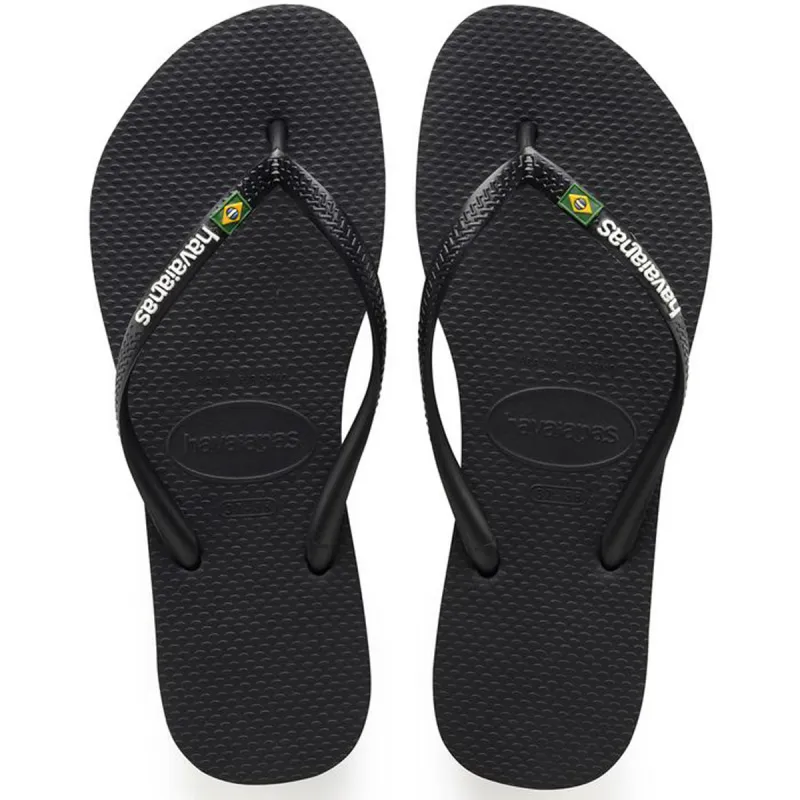 HAVAIANAS SLIM BRASIL LOGO BLACK 