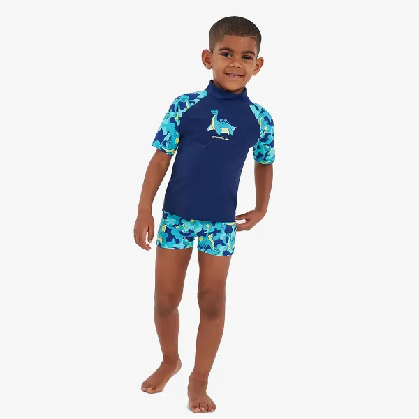 Speedo Short Sleeve Printed Rash Top Set 