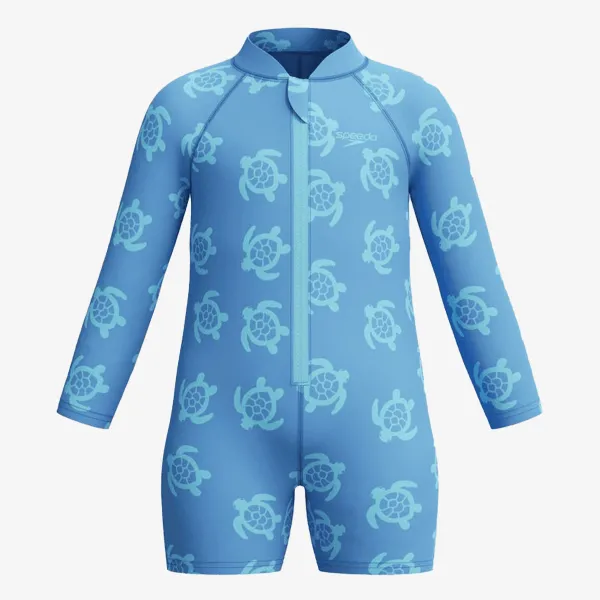 Speedo Long Sleeve Print Zip One Piece 