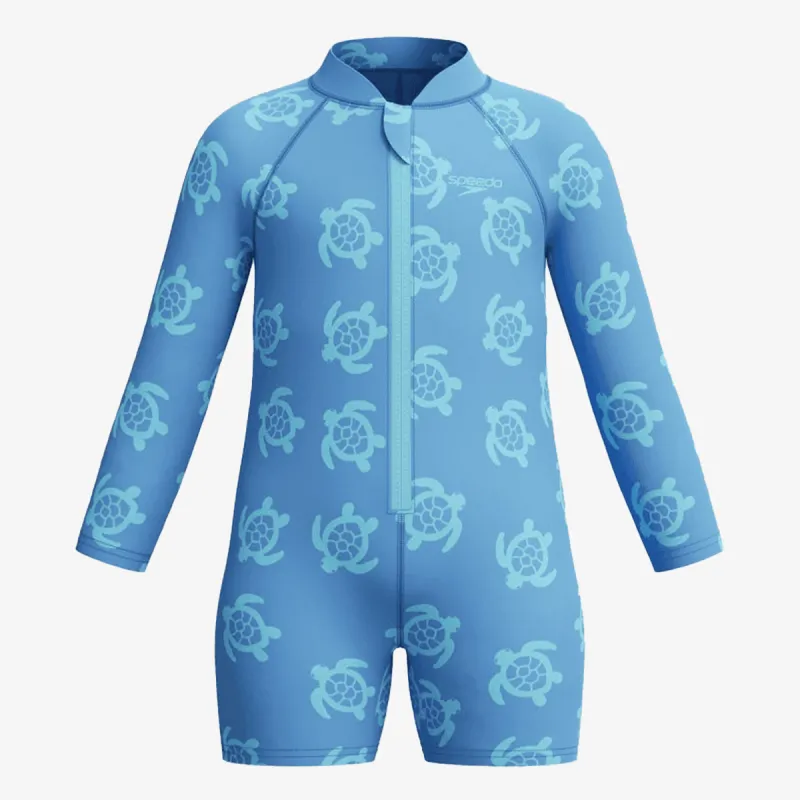 Speedo Long Sleeve Print Zip One Piece 