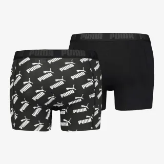 Puma PUMA KIDS LOGO AOP BOXER 2P BLACK   WHIT 