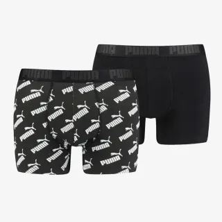 Puma PUMA KIDS LOGO AOP BOXER 2P BLACK   WHIT 