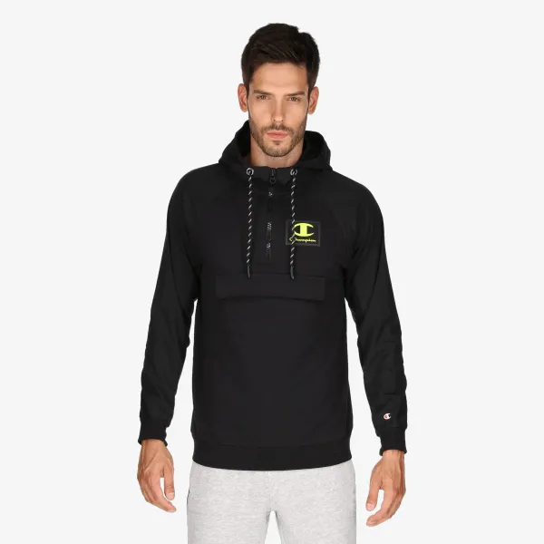 Champion RUBBER LOGO HALF ZIP HOODY 