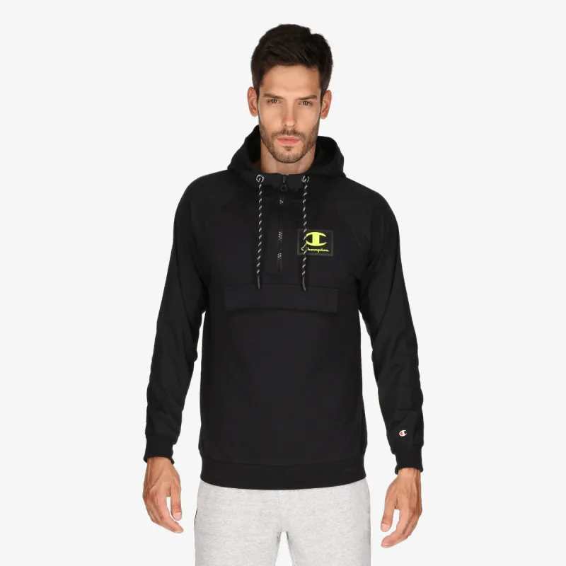 Champion RUBBER LOGO HALF ZIP HOODY 
