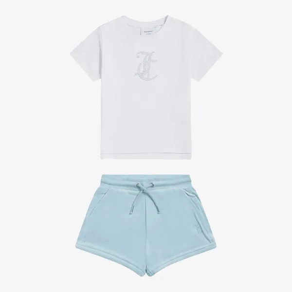 Juicy Couture JC Logo Tee & Velour Short Set 
